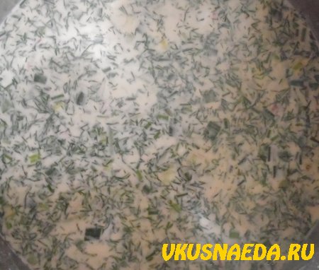 Окрошка на майонезе и ряженке