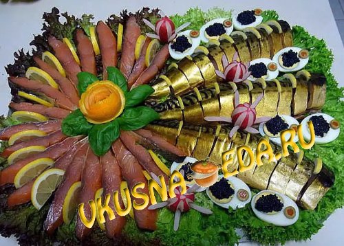 Оформление нарезки на фуршетный и праздничный стол
