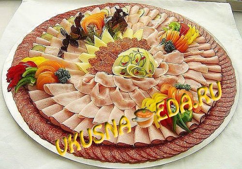 Оформление нарезки на фуршетный и праздничный стол