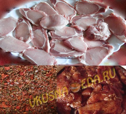 Свиные отбивные в духовке с сыром и помидорами Свиные отбивные в духовке с сыром и помидорами