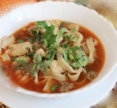 Лагман - лапша с курицей