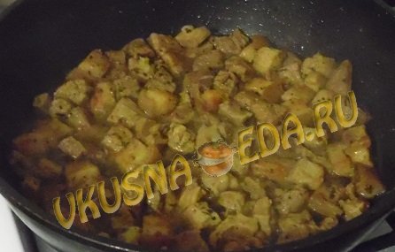 Подчеревок жареный на сководке с луком Подчеревок жареный на сководке с луком